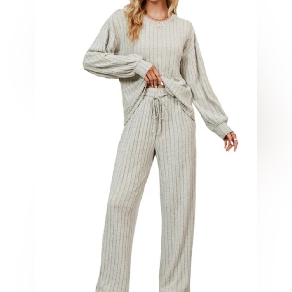 Soft & Cozy Ribbed Knit Pajama Set